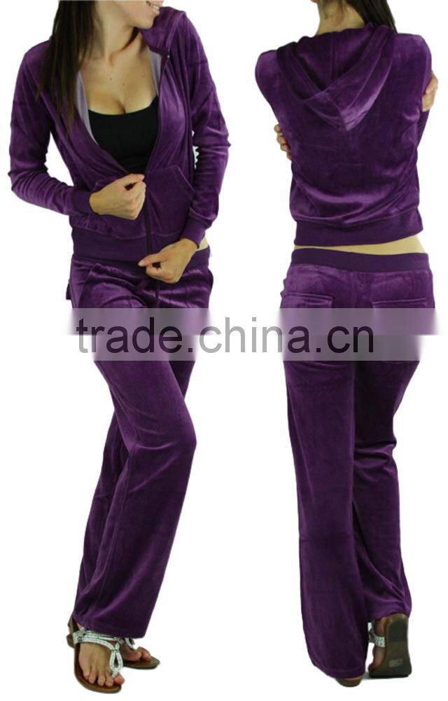 Comfy Soft Plush Velour Suit Hoodie Sweat Set Tracksuit