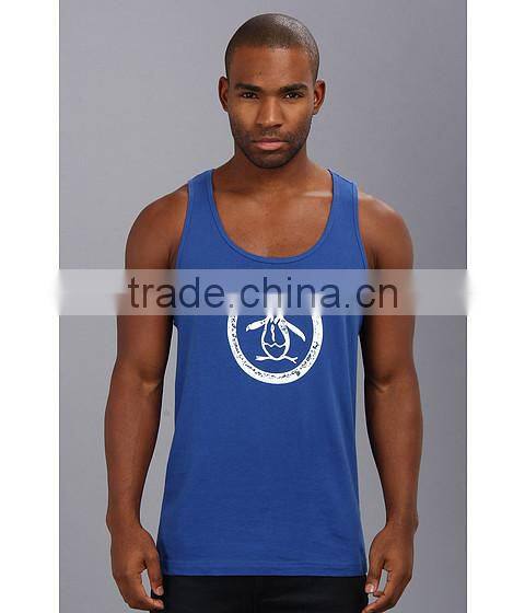 Logo Printed Fashion Mens Custom Solid Color Tank Top Wholesale