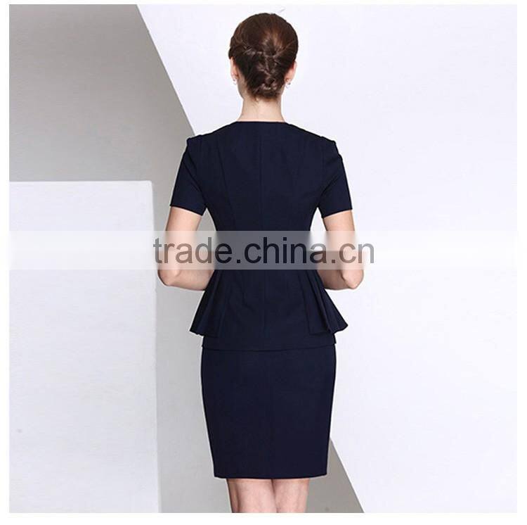 Fancy Blue Colors Sex Airline Stewardess Costume