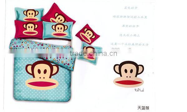 China wholesale cashmere blended fabric for kids cartoon bedding set