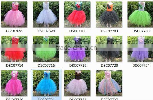 Wholesale crochet top tutu dress baby tutu dress with flowe