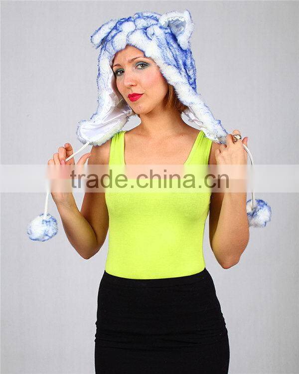 High quality hotsell carniva plush animal party costume hood hat