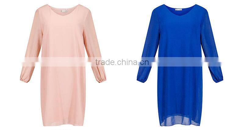 Maxnegio chiffon straight dress for ladies