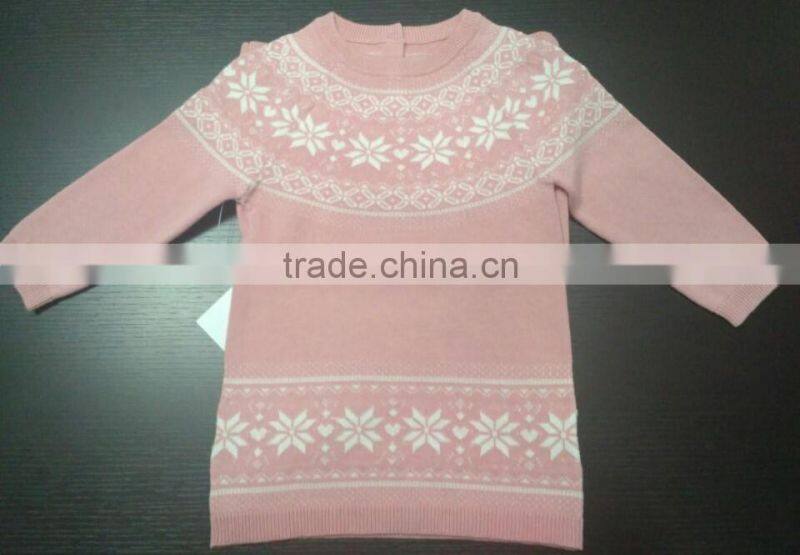 High Quality 2017 New arrival knitted turtleneck women jacquard sweater(BKNL1464)