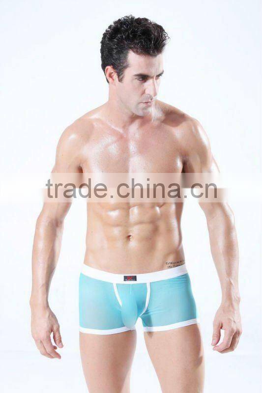 Wholesale men's sexy picture sheer mens underwear boxers nylon boxer shorts for men colorful panties
