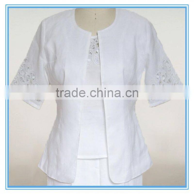 Ladies Formal Pant Suits 3-piece White Church Suits Designs