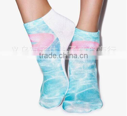 sublimation sock woman/custom sublimate sock/digital print socks