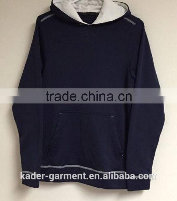 Unisex Pullover Hooded Sweatshirt Dark Blue Hoodie with Pocket