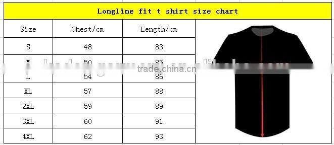 longline long sleeve t shirt 100% cotton t shirts with curved hem