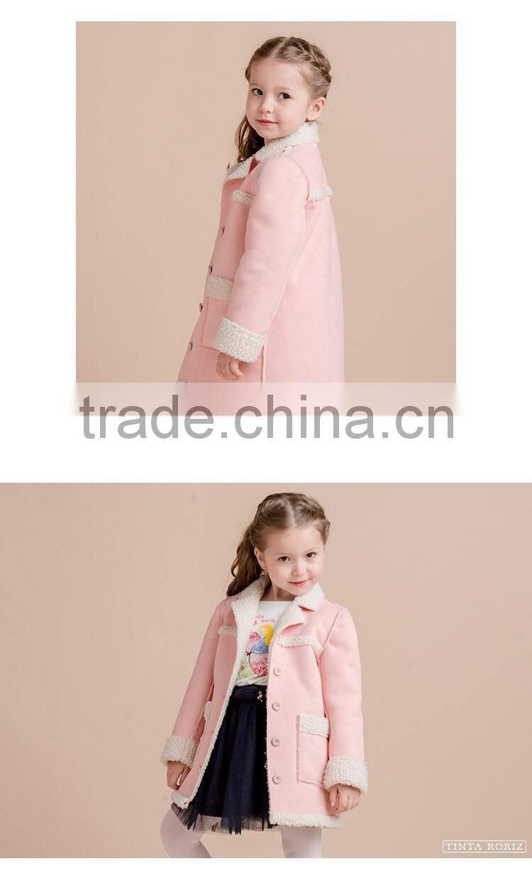 Winter Coat For Kids Micro Suede Outwear For Girl Childrens Clothing With Cashmere Lining