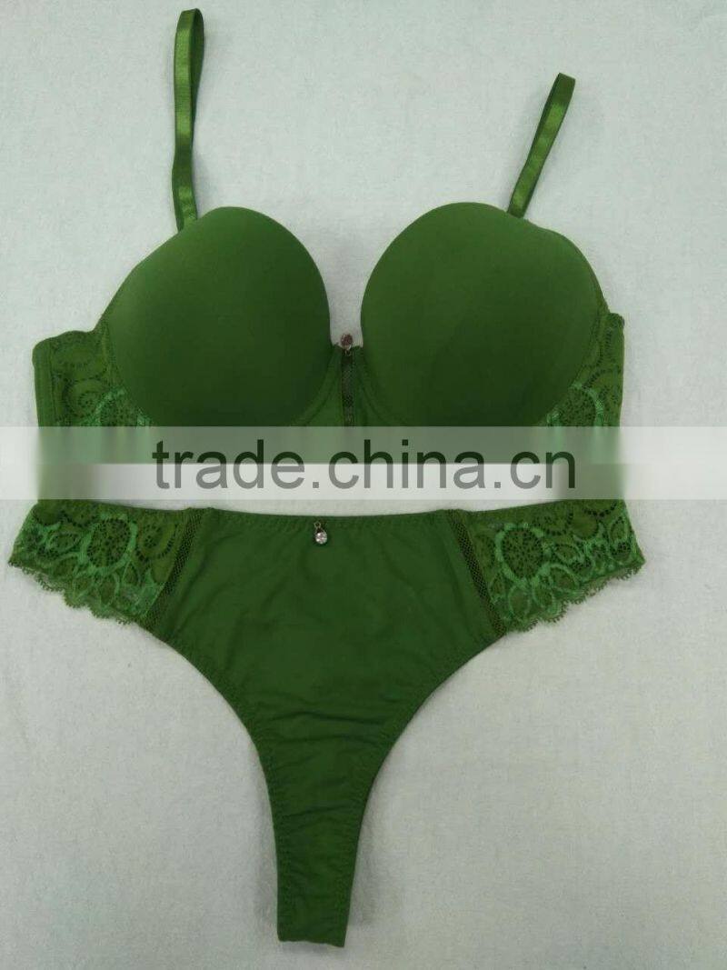 2017 Latest fashion women underwear bra panty set with lace high quality standard