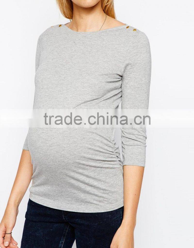 New Look Maternity 3/4 Sleeve Boatneck Top