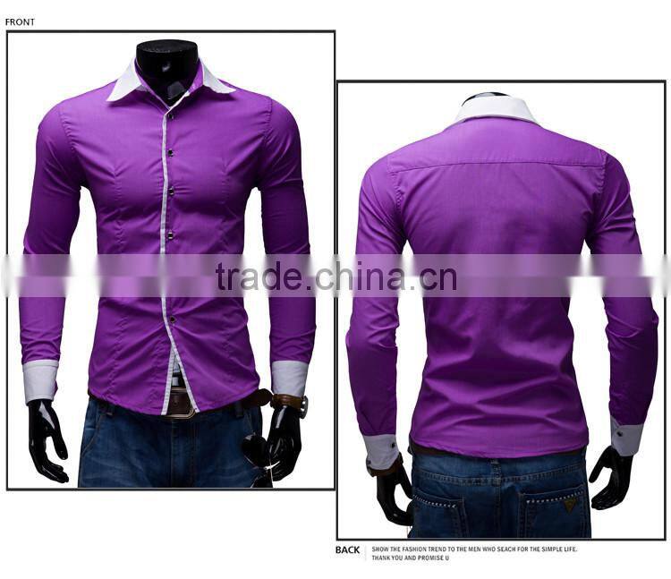 beautiful bright color slim fit men dress blank shirt for men