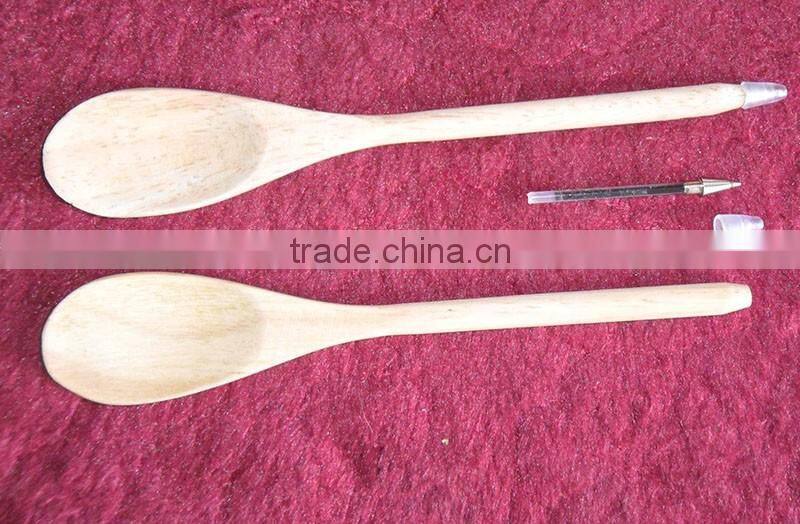 customise promotional and advertising wooden logo spoon shaped ball pen
