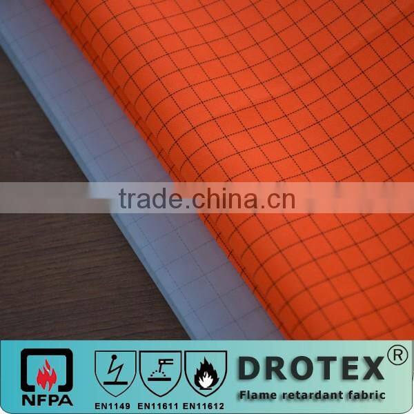 EN14419 100% polyester PU coated oil&water Repellent and anti-static fabric for rain protection wear