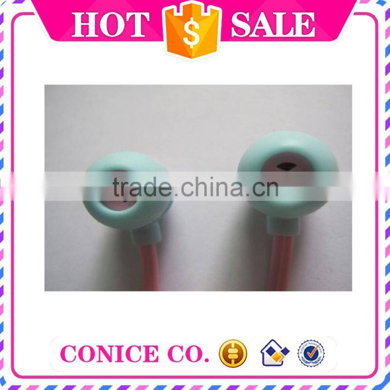 2015 new arrival earphone in ear phone of popular pink color for cell phone girls ear phone
