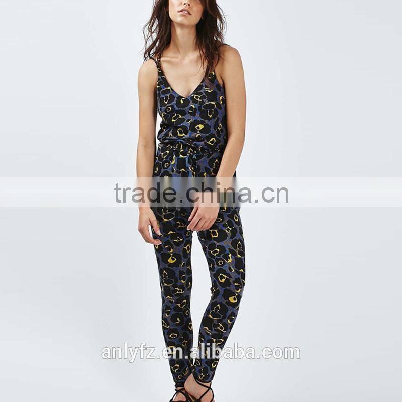 2017 new season women casual wear wholesale 100% polyester poplin breathable female custom jumpsuit