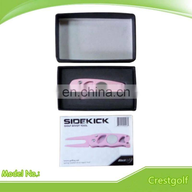 Aluminum oxide color Metal Golf Retractable Divot Tool