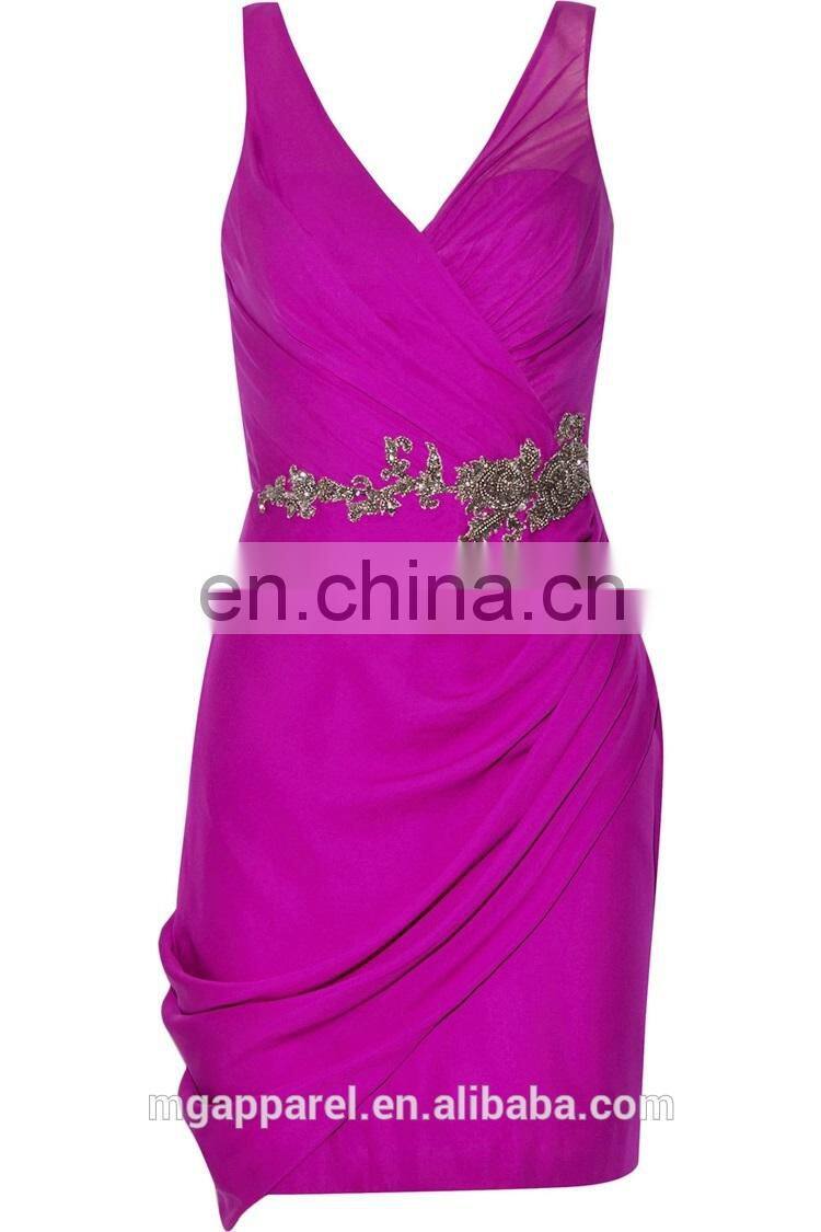china fashion beads and sequin embellished silk chiffon dresses ladies sexy short mini dress