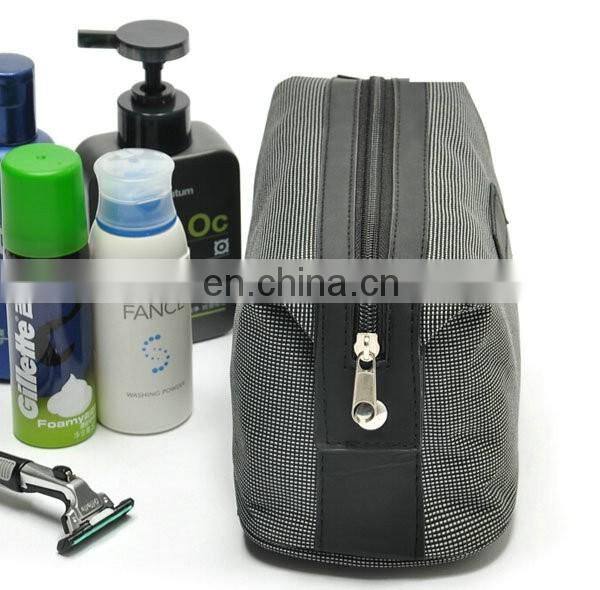 Luxurious grey waterproof mens nylon wash bag toiletry bag custom