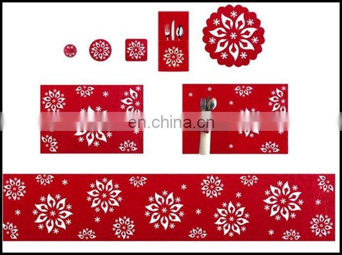 Felt runner ,mat and coaster table sets for Christmas