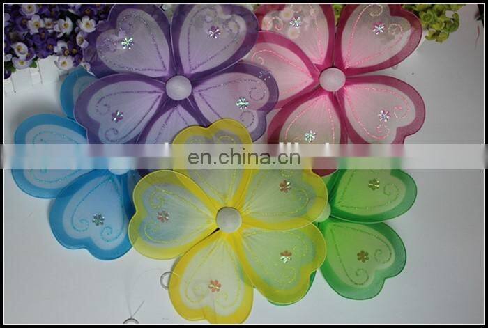 Heart paint shape and glitter decorative nylon flower