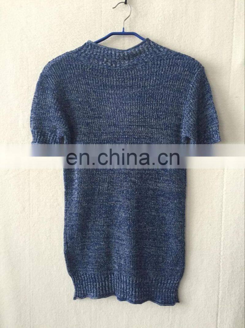 2017 stylish men blue v neck nice knit soft sweater t shirt