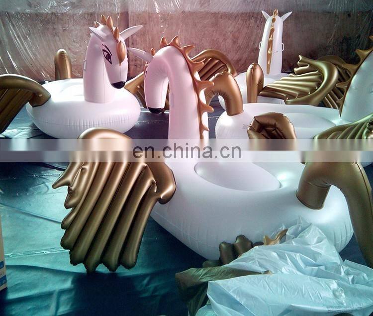 2017 New Custom Giant 6P Eco-friendly PVC Water Pool Floats Inflatable Colorful Pegasus Float Toy With Multicolor