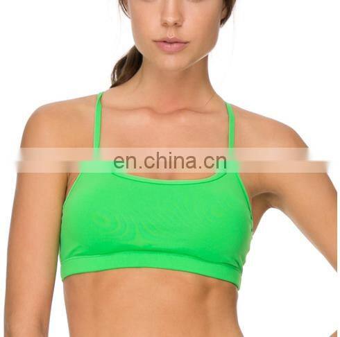 Yihao Wholesale trade assurance Women's sportswear Active Neon green push crop fitted Yoga bra