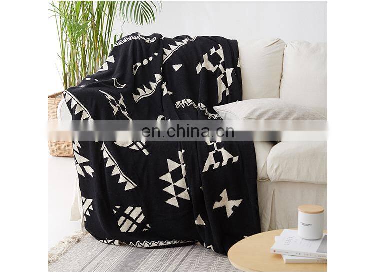 RAWHOUSE jacquard cotton 100 knit throw blanket