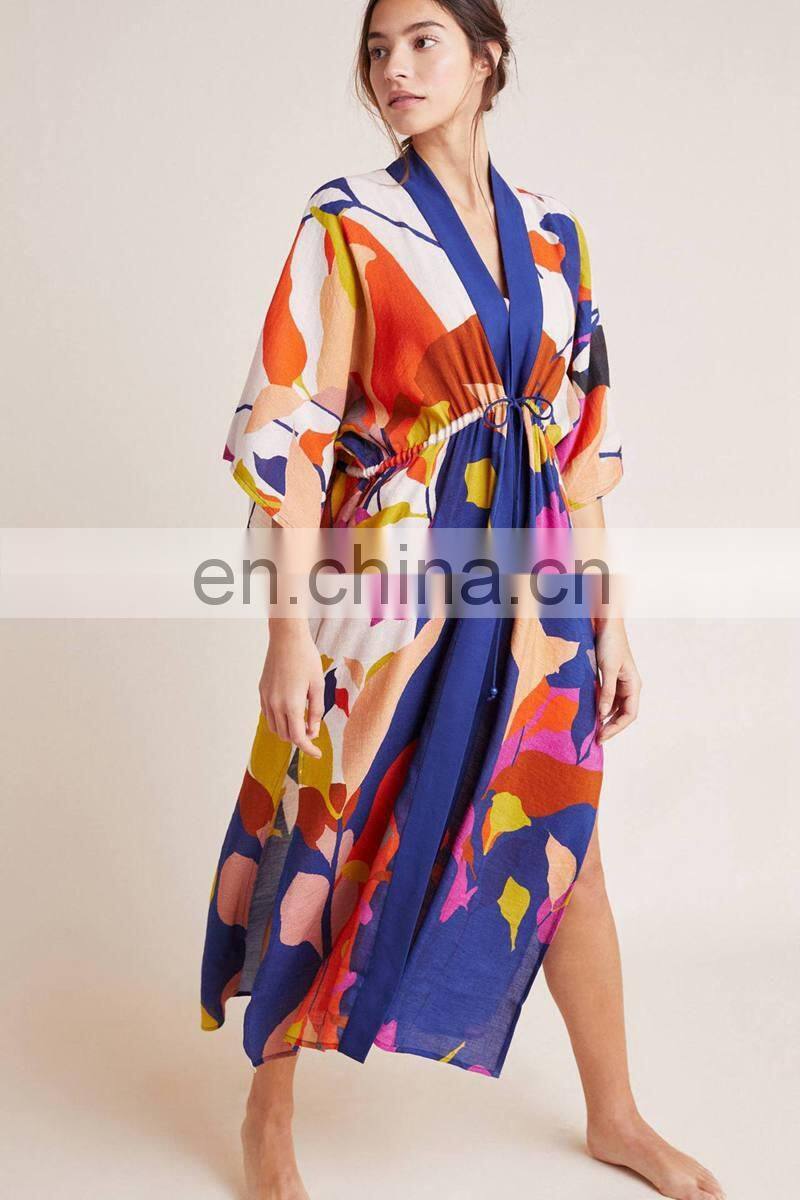 Robe Plage 2019 Cotton Swim suit Cover up Plus size Print Beach coverups for Women Sarong Beach Wrap Bathing suit Cover ups