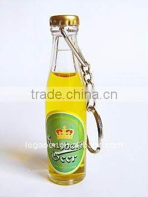 Wholesale Liquid Hourglass Keychain, Acrylic Plastic Keyring