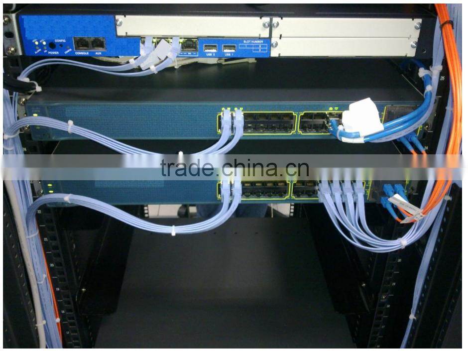 1 FT 600MHZ CAT6A Ethernet cat6a Flat Patch Cable ribbon cable black / blue factory price