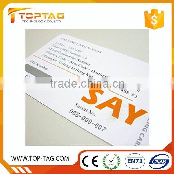 Barcode Printing Paper/PVC Prepaid Scratch Calling Card Low Price