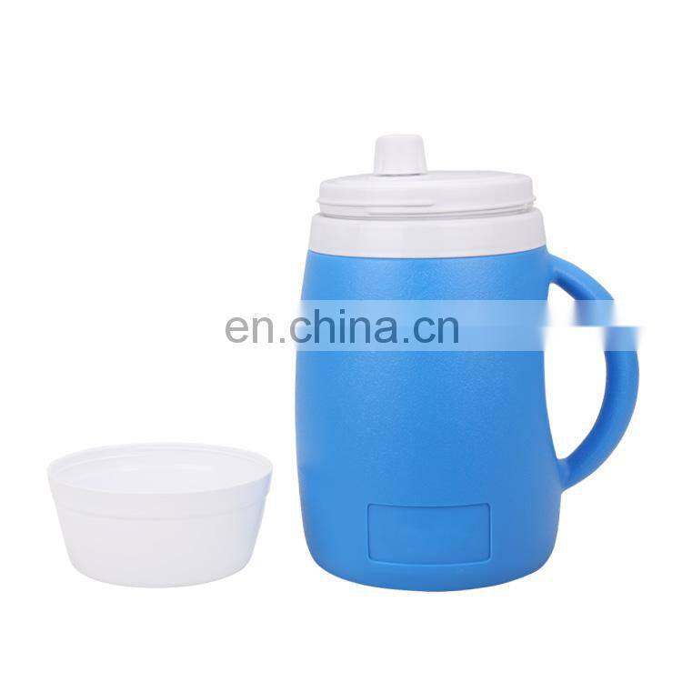 portable beer plastic outdoor sample hot sale hiking stylish small wide mouth pu fancy portable cooler jug 2.5l