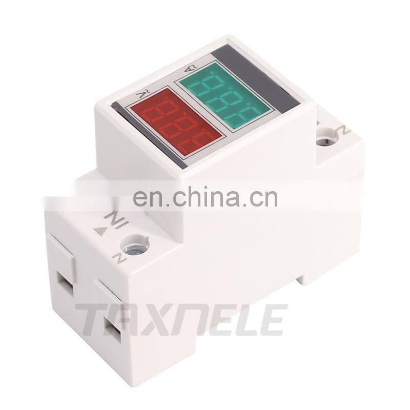 D37-2042 DIN Rail Digital Meter AC 80-300V 0-100A Ammeter Voltmeter Red Green LED Voltage Current Meter Multimeter
