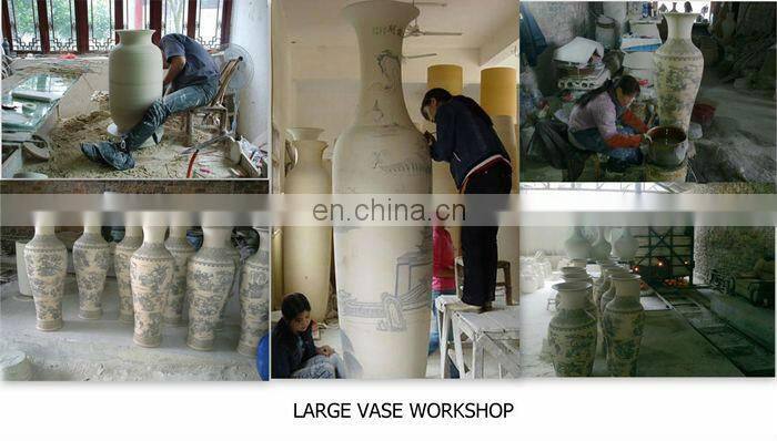 Chinese Ceramic Yellow Colour Large Decorative Floor Vases From 48inch To 88 inches High For Wholesale and Retail