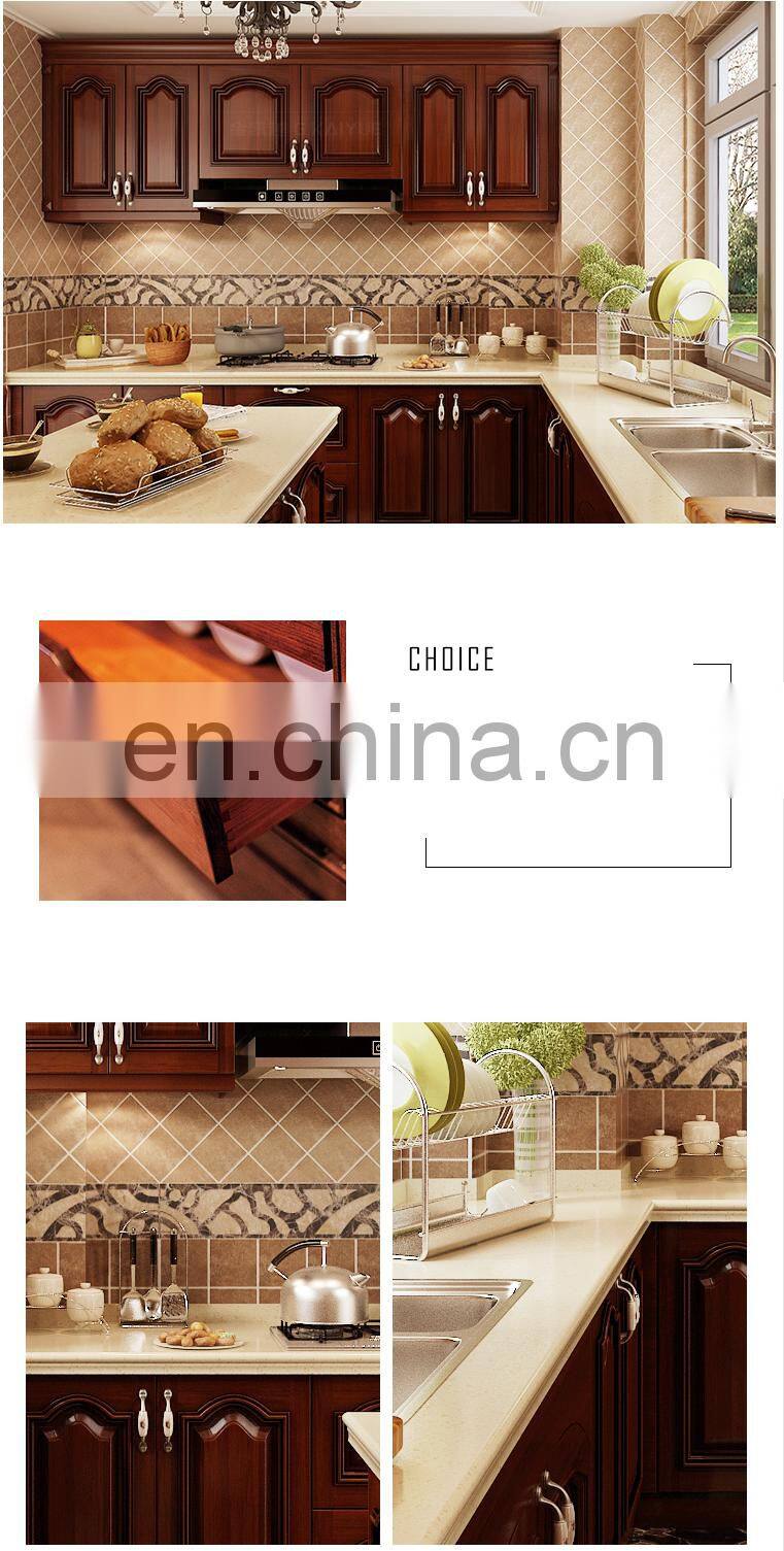 North American Classic Oak Solid Wood Kitchen Furniture Pantry Storage Island Cherry Wood Kitchen Cabinets