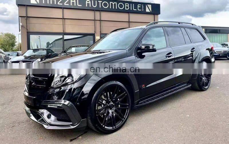Runde Bra-bus Style Carbon Fiber For Mercedes-Benz GLS W166 Body Kit Front Lip Rear Lip Spoiler Headlight Cover Wheel Eyebrow