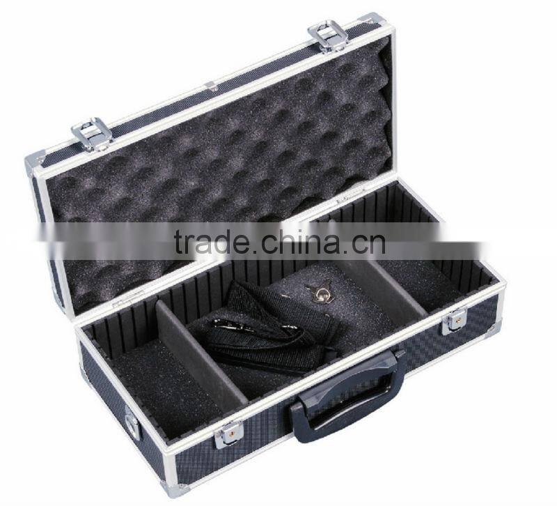 professional aluminum profile waterproof shell 12 bottle wine case with lock and handle