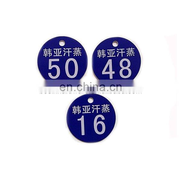Fashion High Quality Metal Number Plastic Round Key Tag