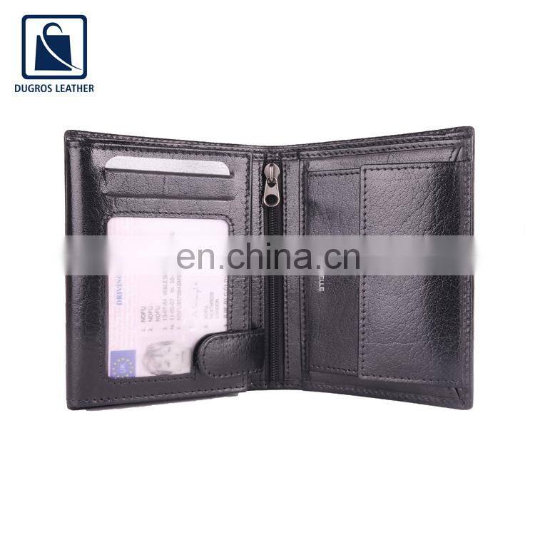 Loop and Button Closure Type RFID Feature Short Length Men Genuine Leather Wallet