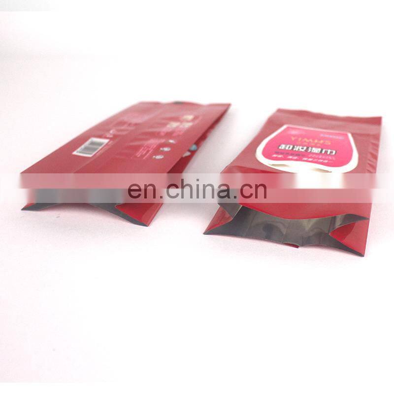 Custom printed matte baby wet wipes flexible sanitary napkin tissue paper packing plastic bags