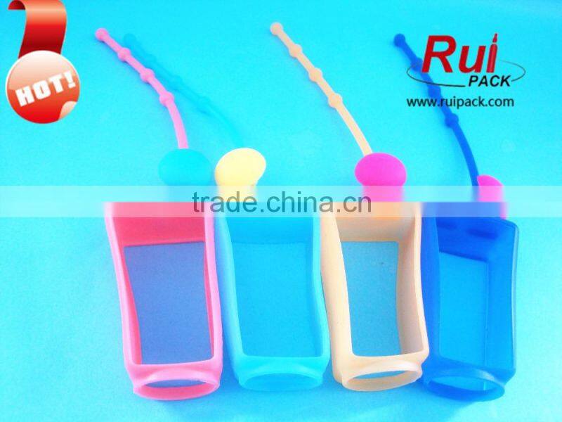 30ml multi-scented waterless liquid empty hand sanitizers holders,29ml silicone case for Hand washing liquid bottle