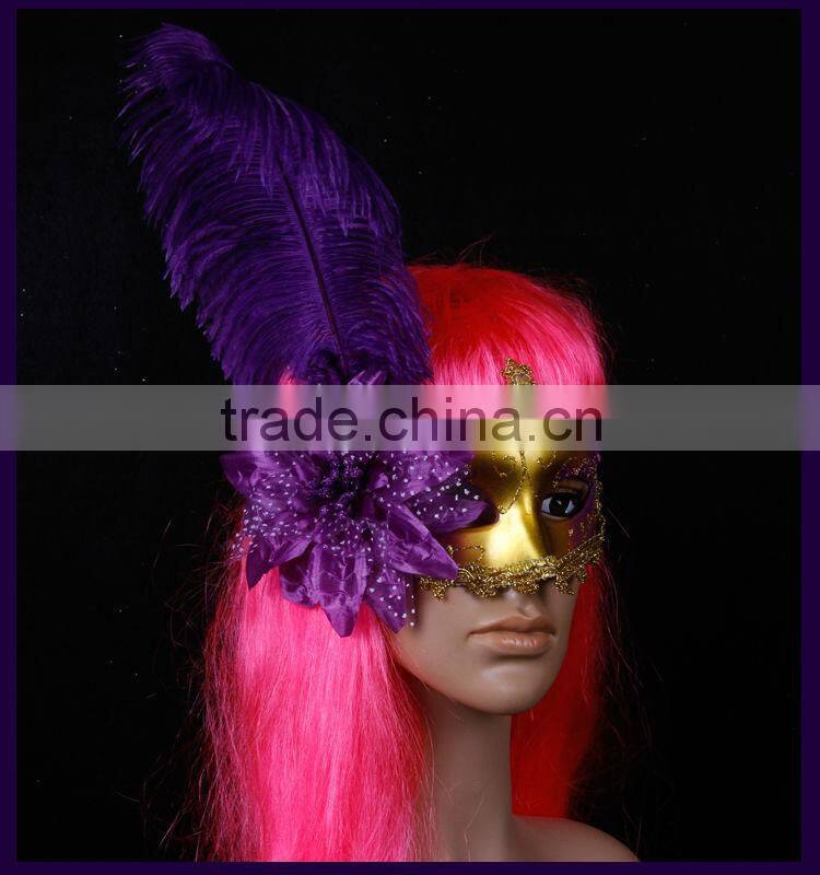 High quality Plastic feather headpiece carnival party mask
