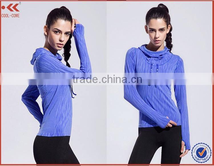 Wholesale Women gym sports ink long sleeve hoodie hooded sweatshirt