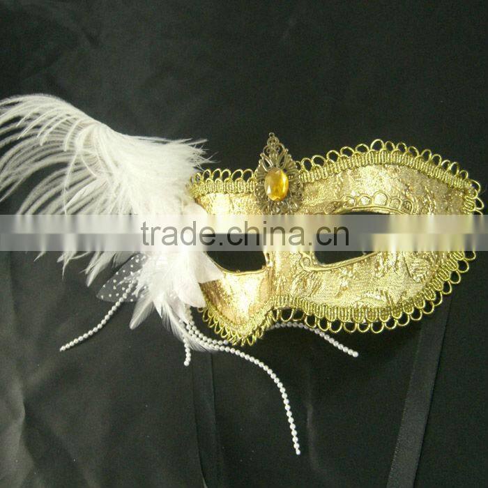 Crystal Masks With Ostrich Feather