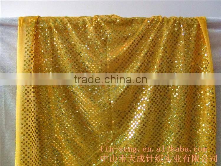 American knit with 8mm holo spangle sanderson fabric