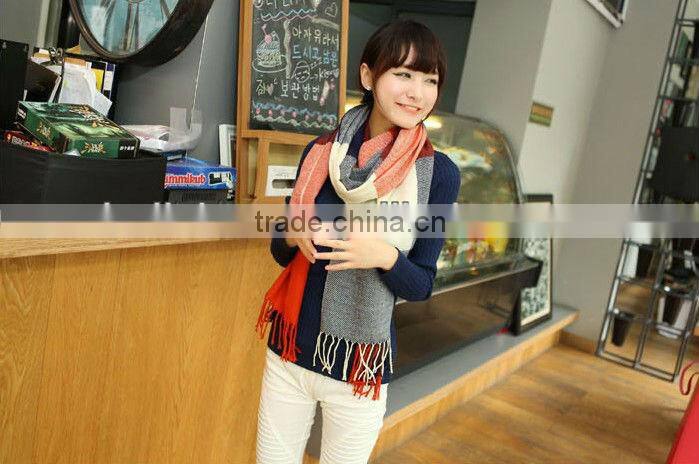 Hot Style Checked Knit Pashmina Scarf And Shawl