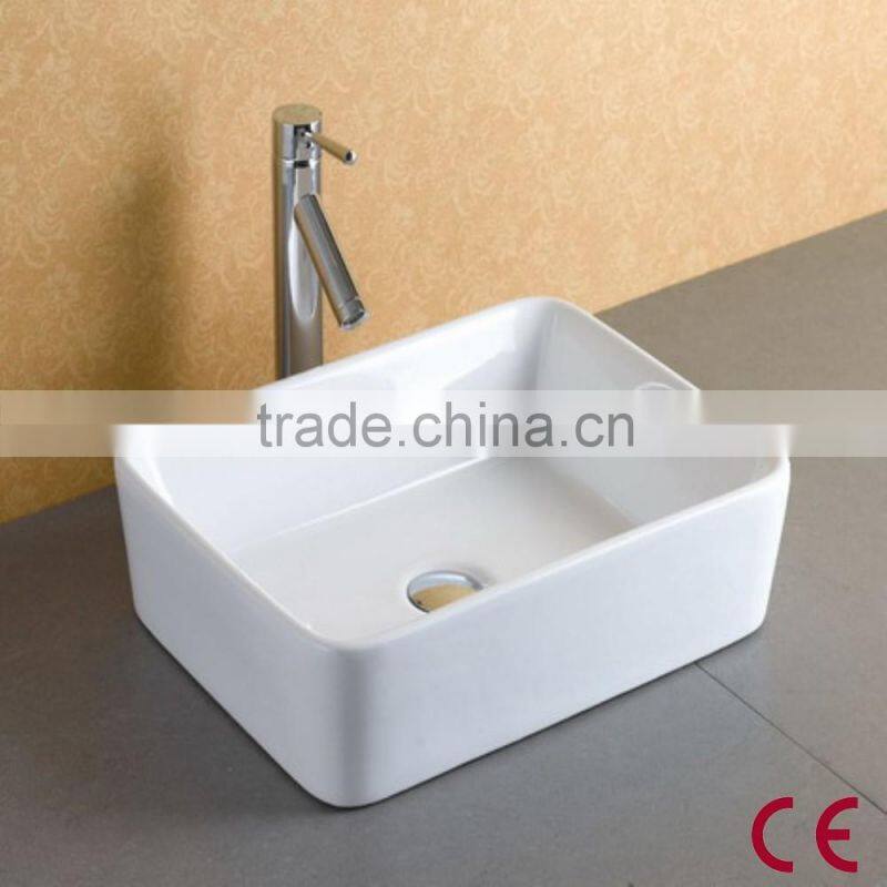 White Glazed Ceramic Rectangular Washing Sink